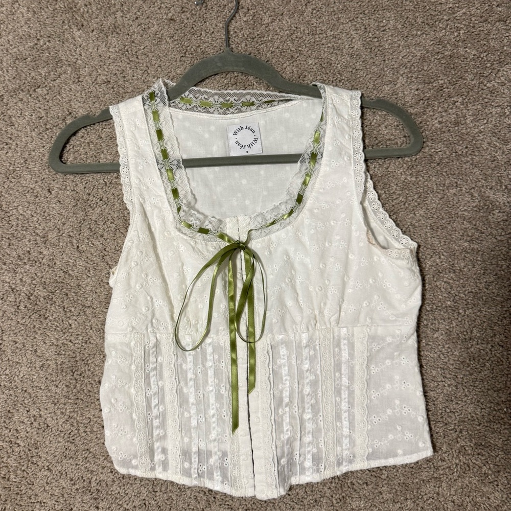 WithJean Lace Top